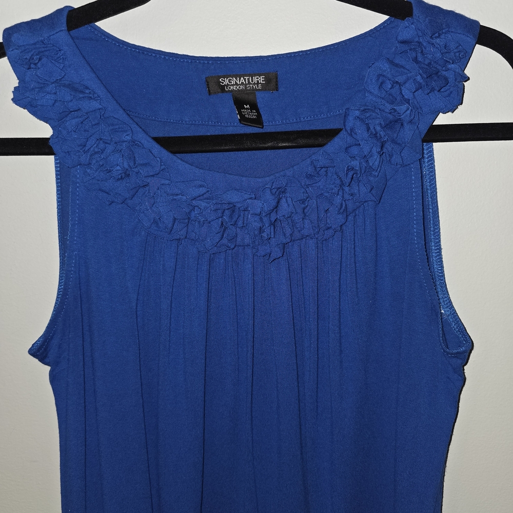 Signature Royal Blue Ruffled Dress - Picture 3 of 4